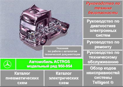 Mercedes-Benz Actros (модели 950 - 954). Техническая документация по ремонту.