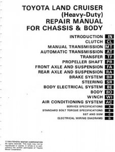 Toyota Land Cruiser 1994 (Heavy-Duty). Официальное руководство по ремонту.