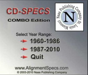 CD-SPECS Combo edition. Регулировка развал-схождения американских автомобилей 1960 - 2010 года выпуска